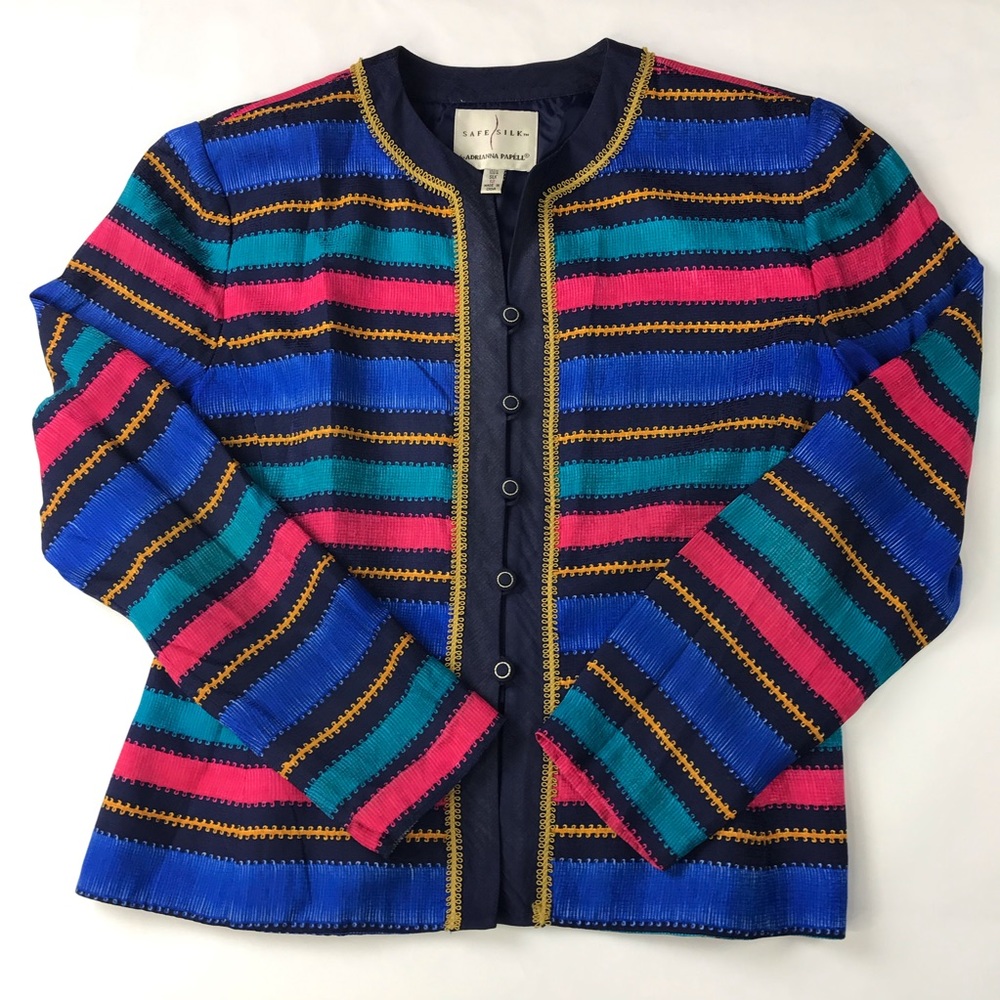 ADRIANNA PAPELL Safe Silk Jacket Women's Sz 12